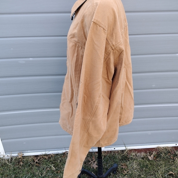 LL Bean Canvas Shirt Jacket Mens XL TallTan Brown Shacket - Picture 3 of 8
